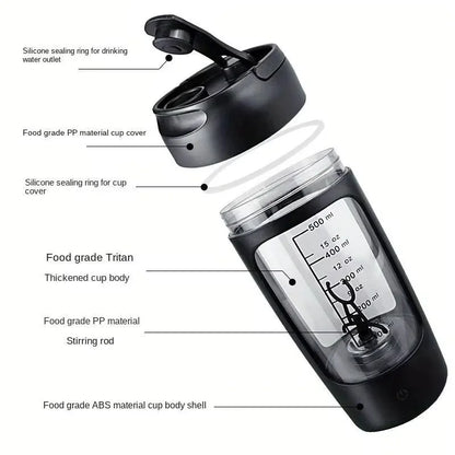 TurboBlend Electric Protein Shaker Cup – 500ml